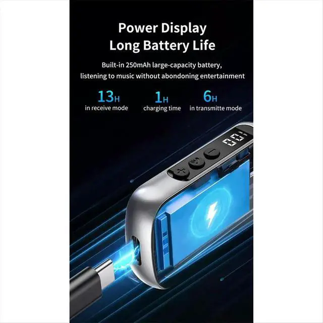 Alt view image 6 of 6 - 2 in 1 Bluetooth 5.2 Receiver Transmitter Adapter 3.5mm Jack for Car Music Audio Headphone Reciever Handsfre
