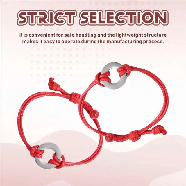 Alt view image 4 of 6 - 10Pack Inspirational Bracelet l Stamping Kit with Red Waxed Nylon String for Jewelry Making