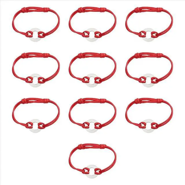 Alt view image 6 of 6 - 10Pack Inspirational Bracelet l Stamping Kit with Red Waxed Nylon String for Jewelry Making