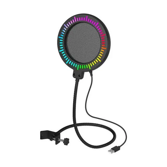 Alt view image 6 of 6 - Microphone Blast Filter Flexible Windscreen Soundproof Enclosure, Colorful Lighting Effects, RGB Anti-Glare Filters