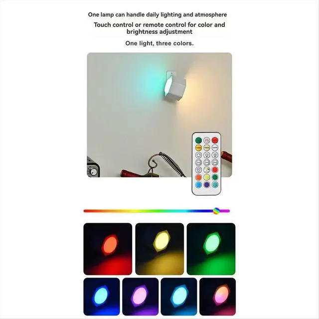 Alt view image 4 of 6 - RGB Motion Sensor Light LED USB Rechargeable Night Light for Kitchen Bedroom Stairs Hallway Wardrobe Cabinet Lighting