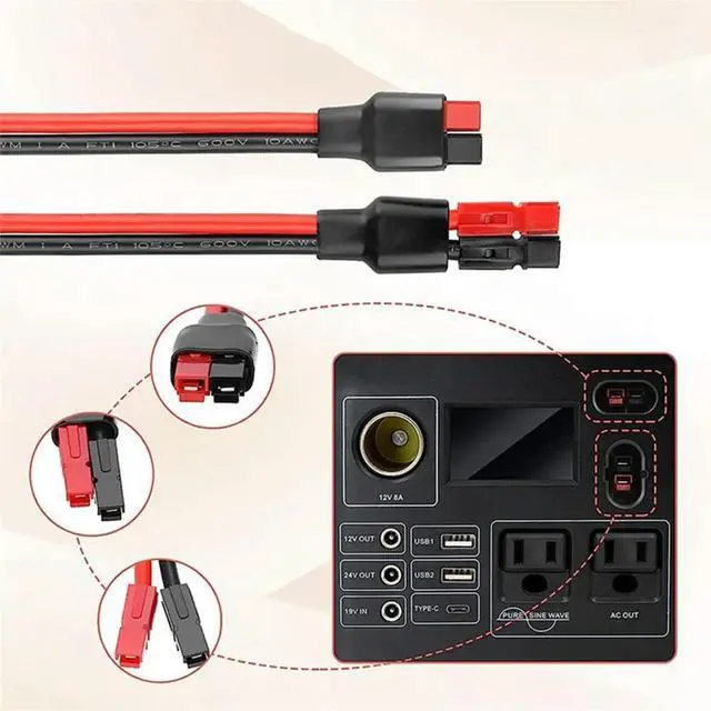 Alt view image 4 of 6 - 10AWG Solar Panel Cable Solar Extension Cable for Power Station Solar Panel Solar Generator