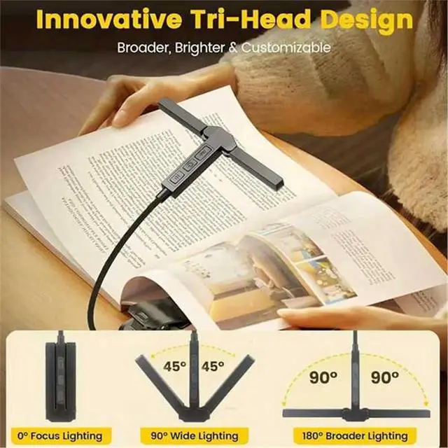Alt view image 6 of 6 - USB Rechargeable LED Clip Book Light Mini Book Read Night Light Kids Child Desktop Reading Book Lamp