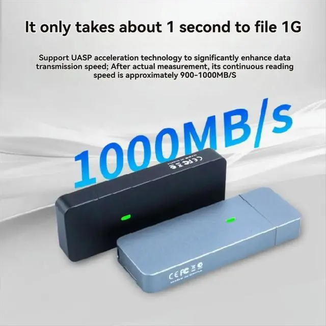 Alt view image 4 of 6 - M.2 NVME/SATA 2230 2242 SSD Enclosure USB-A Adapter 10Gbps USB3.2 Gen2 External M.2 Case for M2 2230 2242 SSD B