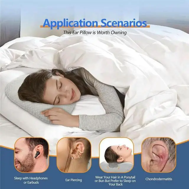 Alt view image 4 of 6 - Ear Piercing Pillow for Side Sleepers with an Ear Hole for CNH and Ear Pain Ear Inflammation Pressure Sores