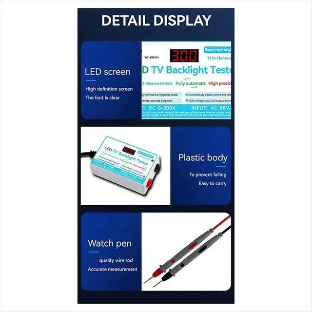 Alt view image 5 of 6 - Upgrade LED Lamp TV Backlight Tester Multipurpose LED Strips Beads Test Tool Measurement Instruments EU Plug