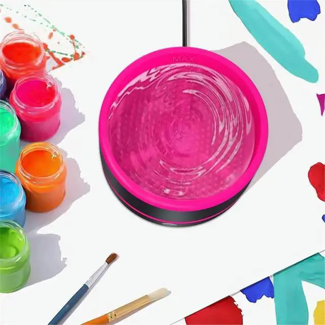 Alt view image 4 of 6 - Electric Paint Brush Cleaner Rinse Cup with 3mode,USB Artist Brush Cleaning Washer Rinser for Acrylic,Gouache Painting B