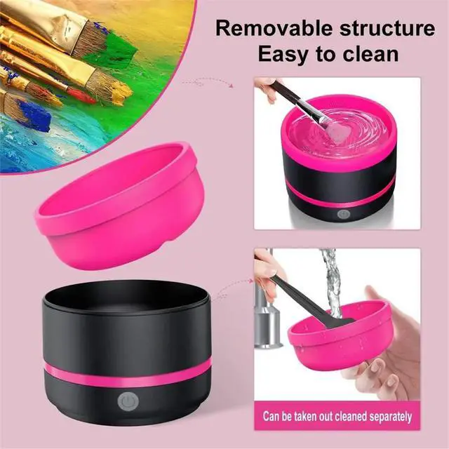 Alt view image 5 of 6 - Electric Paint Brush Cleaner Rinse Cup with 3mode,USB Artist Brush Cleaning Washer Rinser for Acrylic,Gouache Painting B