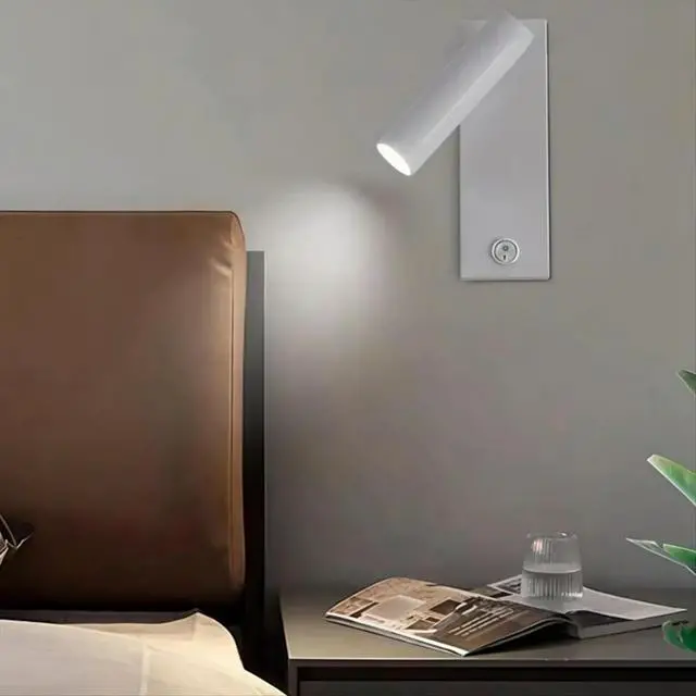 Alt view image 5 of 6 - Eye Protection LED Reading Light Wall Lamp 360°Rotatable Folding 5W Spotlight Anti Glare Hotel Study Bedroom Hall Black