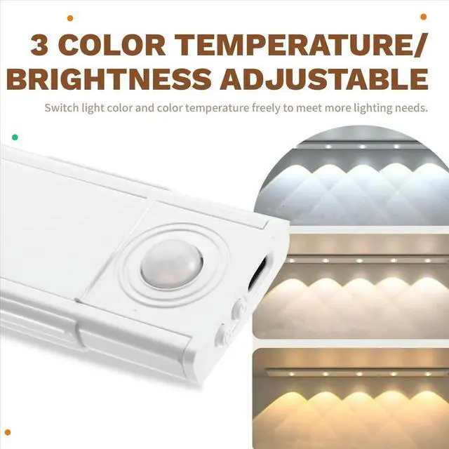 Alt view image 4 of 6 - Cat Eye Cabinet Lights Human Body Induction Lamp 3 Colors Adjust Brightness LED Lights Decorate for Kitchen Room Aisle,C