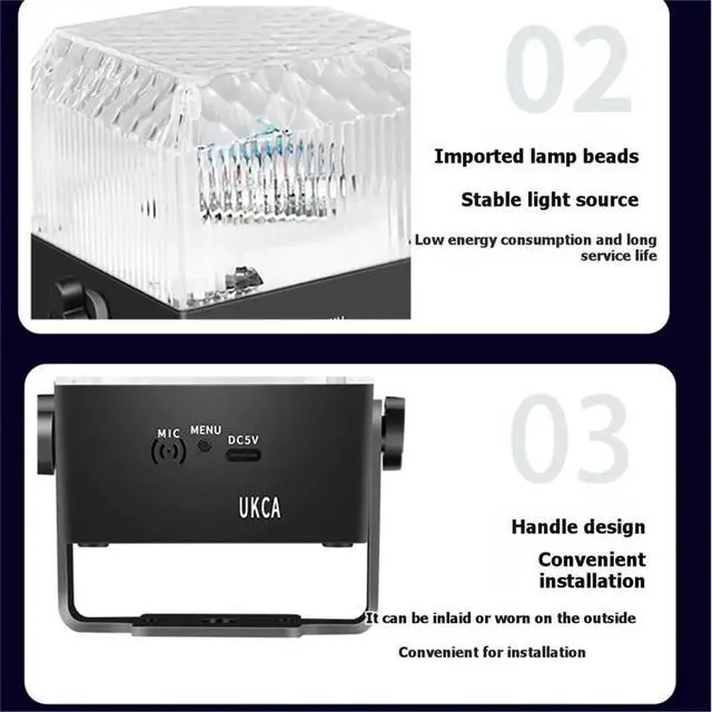 Alt view image 4 of 6 - Disco Light Mini Party Lights Sound Activated LED Night Lighting with Remote Control for Home Room Christmas Halloween