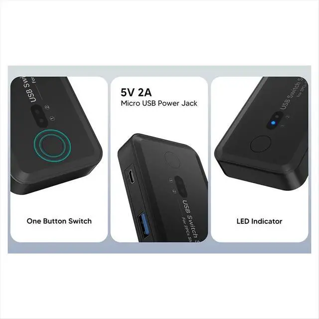 Alt view image 4 of 6 - USB KVM Switch Adapter USB 3.0 Switcher 2 Input 4 Output USB Switch KVM Switcher Printer Sharer for Computer Keyboard