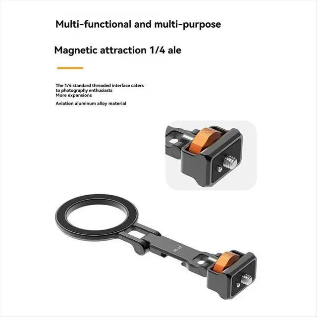Alt view image 4 of 6 - Magnetic Cold Shoe Mount for Phones Foldable Phone Stand 1/4 Screw and Cold Shoe Mount for Live Streaming Photography