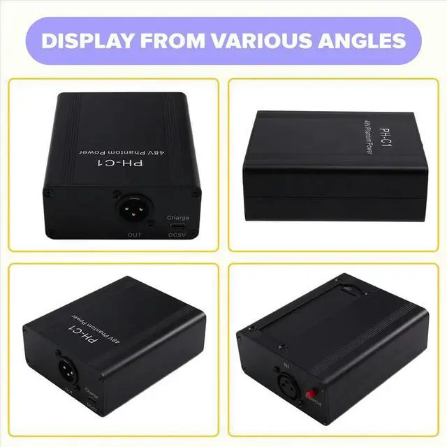 Alt view image 4 of 6 - PH-C1 Microphone Preamp 48V Phantom Power Compact High Gain Microphone Booster Microphones Music Recording Equipment A