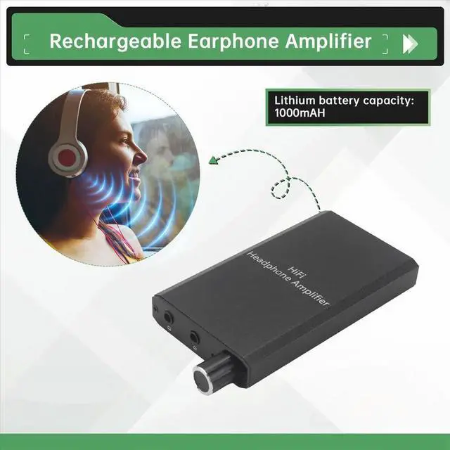 Alt view image 4 of 6 - 300 Headphone Amplifier HiFi Earphone Amplifier 3.5mm AUX Input Output Rechargeable Amp for MP4 Mobile Phone