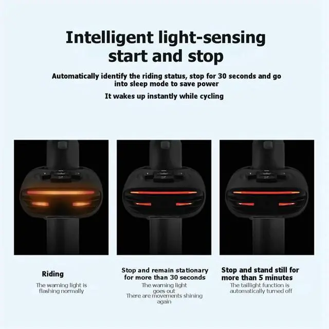 Alt view image 4 of 6 - Bicycle Password Anti-Theft Alarm Taillight Alarm Waterproof Bike Brake Warning Light for Airtag