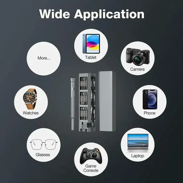 Alt view image 4 of 6 - 60-in-1 Precision Screwdriver Set with Pop-Up Magnetic Case, for Electronics, Phone, Computer, PC, Watch, Eyeglass