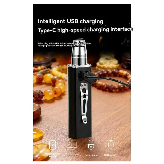 Alt view image 4 of 6 - Strong Light Three Light Sources Special Flashlight for Jade Professional Identification of Raw Stone Beeswax Jewelry A