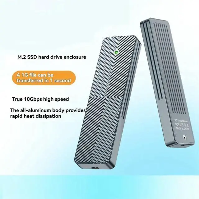 Alt view image 6 of 6 - M.2 Solid State Mobile Hard Disk Box 10Gbps Dual Protocol NVMe/NGFF External Box USB3.2 M.2 SSD Enclosure