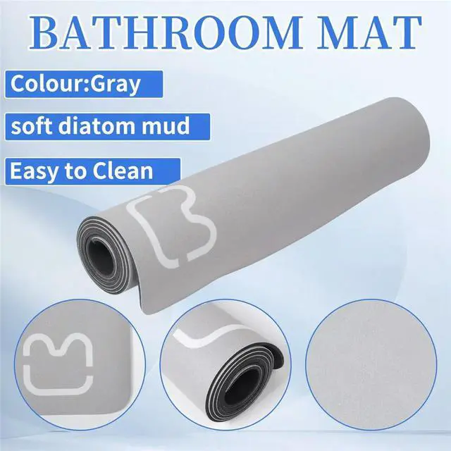 Alt view image 4 of 6 - Bathroom Anti-Slip Mat Diatom Mud Absorbent Pad Nordic Style Toilet Floor Mat Soft Diatomite Bathroom Toilet Carpet