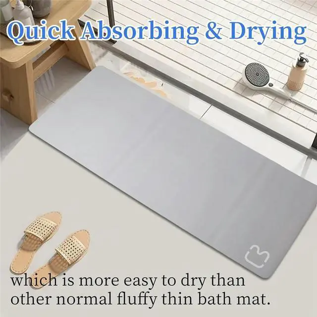 Alt view image 5 of 6 - Bathroom Anti-Slip Mat Diatom Mud Absorbent Pad Nordic Style Toilet Floor Mat Soft Diatomite Bathroom Toilet Carpet
