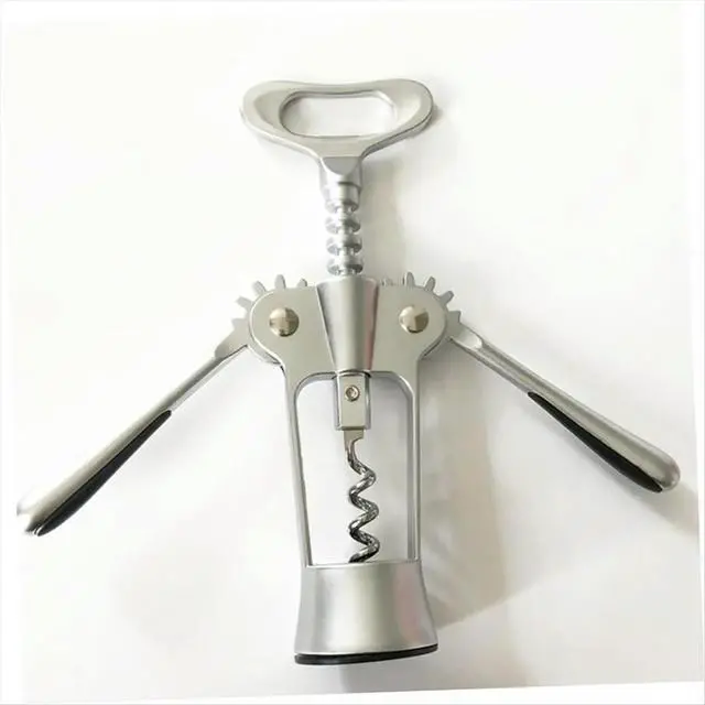 Alt view image 4 of 6 - Premium Zinc Alloy Wing Corkscrew - Multifunctional Wine and Beer Bottle Opener with Ergonomic Handle