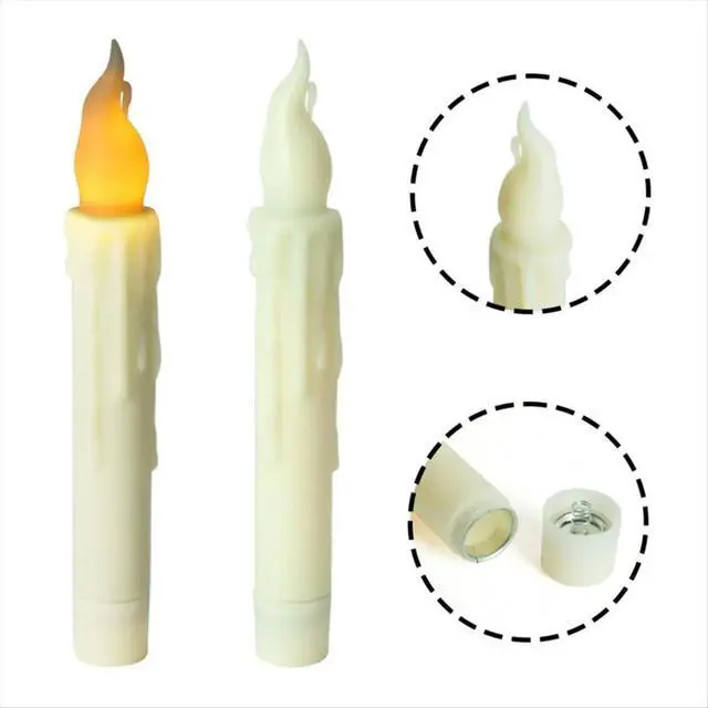 Alt view image 5 of 6 - Floating Candles with Magic Wand Remote-Halloween Decorations 12PCS LED Flameless Taper Candle for Halloween Decor