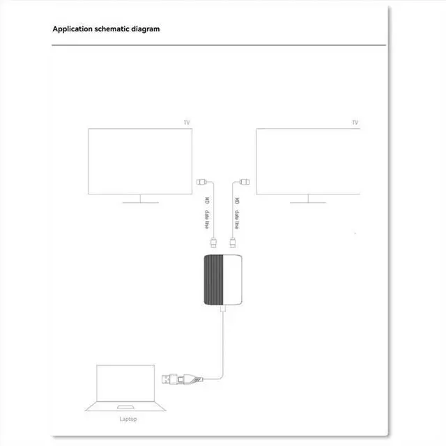 Alt view image 6 of 6 - USB+Type-C to Dual HDMI-Compatible Adapter for 2 Monitor 1080P Dual Monitor Adapter Extend Splitter Extended Display