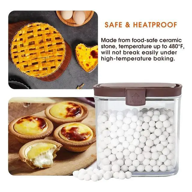 Alt view image 4 of 6 - 2.2 LB Pie Weights for Blind Baking, Ceramic Blind Baking Pie Weights Beads for Crust Natural Ceramic Stoare