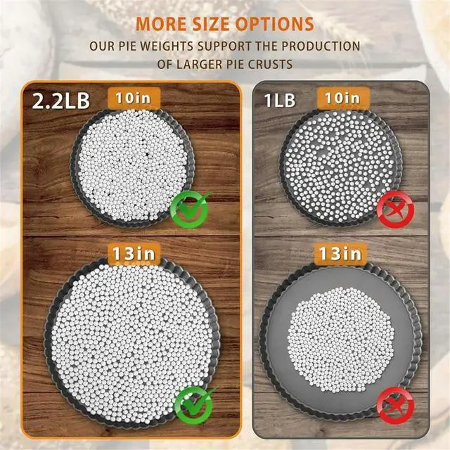 Alt view image 5 of 6 - 2.2 LB Pie Weights for Blind Baking, Ceramic Blind Baking Pie Weights Beads for Crust Natural Ceramic Stoare