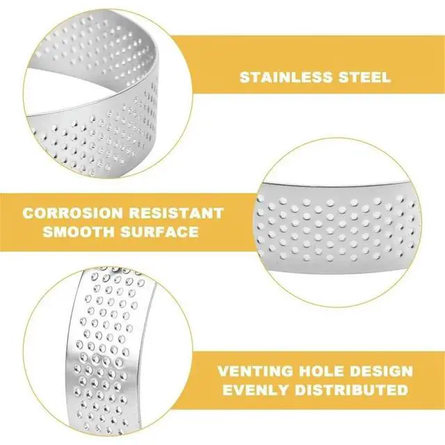 Alt view image 5 of 6 - 10Pcs 15cm Circular Tart Rings with Holes Stainless Steel Fruit Pie Circle Cake Ring Mousse Mold Kitchen Baking Mould