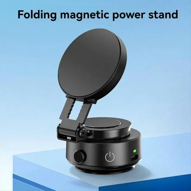 Alt view image 6 of 6 - Suction Magnetic Car Phone Holder, Electric Magnetic Car Phone Holder Mount Foldable Adjustable Car Mount