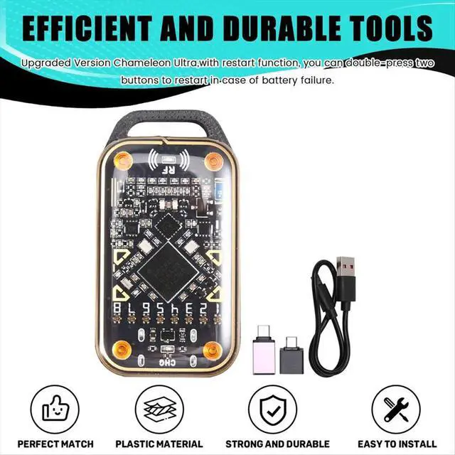 Alt view image 4 of 6 - Upgrade Chameleon Ultra Card Emulator+2XT5577 Keychain RFID Chip Reader 125K 13.56M Card NFC Duplicator