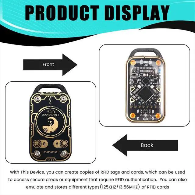 Alt view image 5 of 6 - Upgrade Chameleon Ultra Card Emulator+2XT5577 Keychain RFID Chip Reader 125K 13.56M Card NFC Duplicator