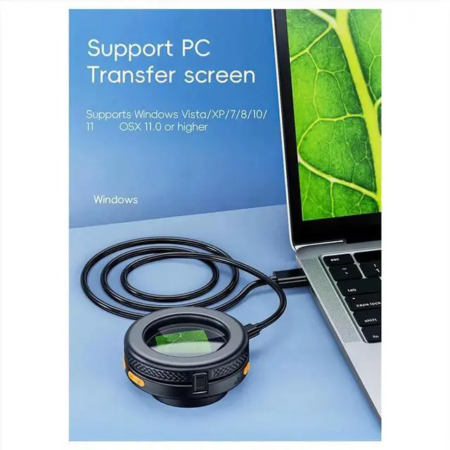 Alt view image 5 of 6 - 500X Digital Handheld Microscope 2 Inch IPS Screen Foldable Magnifier with 8 LED Light for Electronics Jewelry Repair