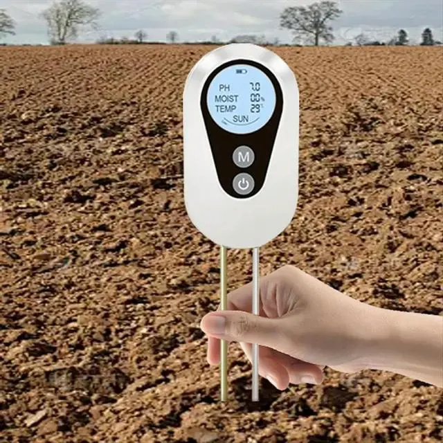 Alt view image 5 of 5 - Digital Soil Tester 4-in-1 Soil PH Moisture Light Temperature Meter for Garden Plants Greenhouse Farm Outdoor Indoor