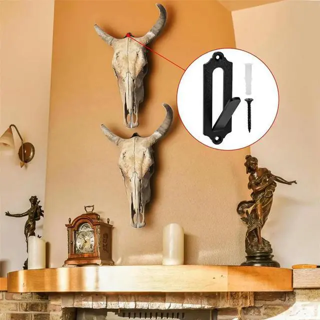 Alt view image 5 of 6 - 12 Packs Mount Skull Hanger, European Style Deer Head Bracket, Wall Mount for Antelope with Simple Easy Installation Kit