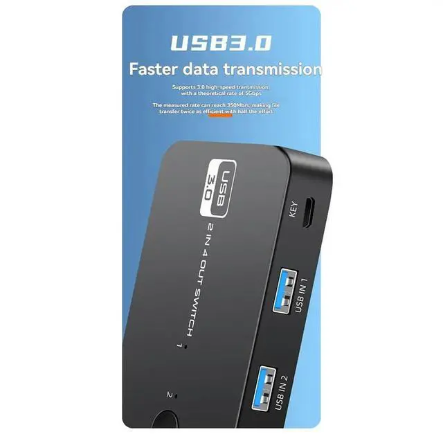 Alt view image 4 of 6 - USB 3.0 Switcher USB KVM HUB Switch 4 Devices USB Switcher Selector for PC Keyboard Mouse Printer Monitor