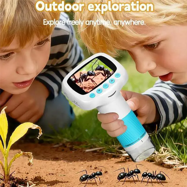 Alt view image 5 of 6 - Handheld Microscope for Kids 1000X Magnification Mini Pocket Microscope with 2.0" IPS Screen STEM Toy B