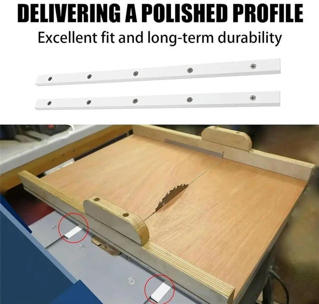 Alt view image 6 of 6 - 4Pack Crosscut Sled for Table Saw,Miter Slot Runners,UHMW Miter Bar with Predrilled Holes & Screws Ideal for U Tracks