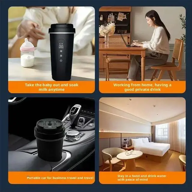 Alt view image 6 of 6 - 316 Stainless Steel Outdoor Car Cup - 2-in-1 Heating & Insulated 500ML Large Capacity Universal for All Vehicles