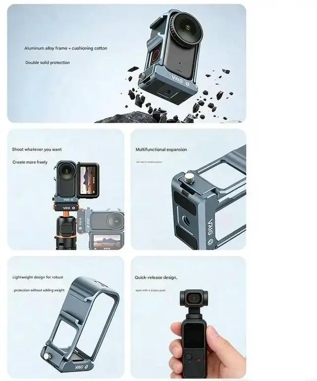 Alt view image 4 of 6 - 2025 Functional Action Camera Cage Offering Secure Protections Flexible Attachment