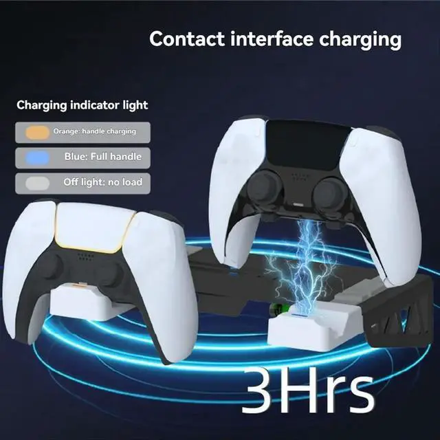 Alt view image 4 of 6 - For PS5 Wall Mount Charging Station with Headset Holder, Wall Charger Stand for PS5 & PS5 Slim, Disc & Digital