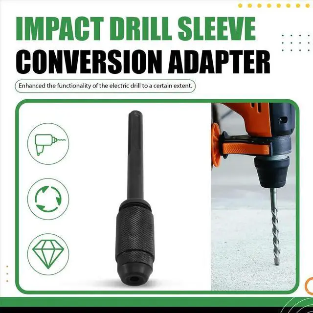 Alt view image 4 of 6 - Five-Hole to Four-Hole Conversion Rod Chuck Black Electric Hammer Converter Conversion Rod Checkered