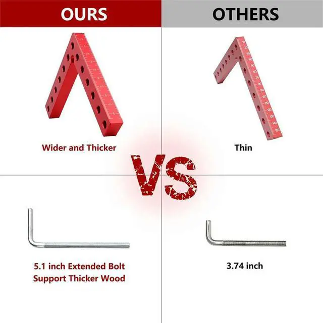 Alt view image 5 of 6 - 90Degree Positioning Squares,Right Angle Clamps 5.5inch X 5.5inch Aluminum Alloy for Woodworking Picture Frames,Cabinets