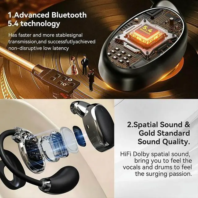 Alt view image 5 of 6 - V18 Language Translator Earbuds 150 Languages High Accuracy AI Instant Translator Device BT Earphones Black