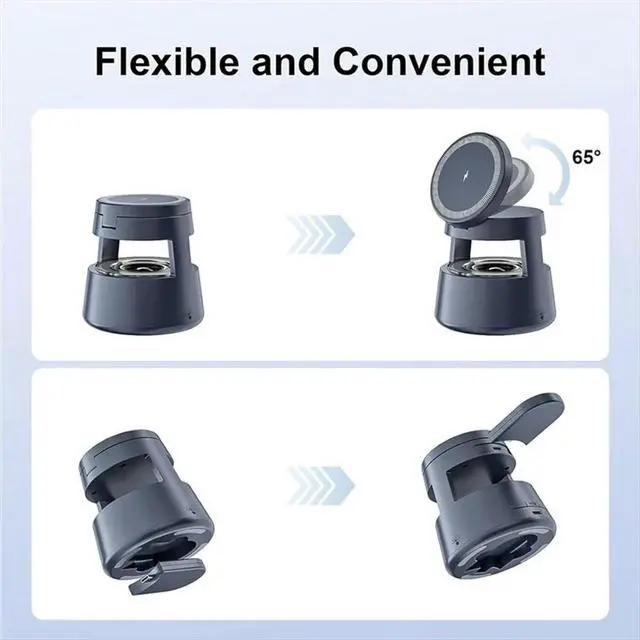 Alt view image 4 of 6 - 4 in 1 Magnetic Charger with LED Light Desktop Fast Charging Phone Stand for 16 15 IWatch Airpods
