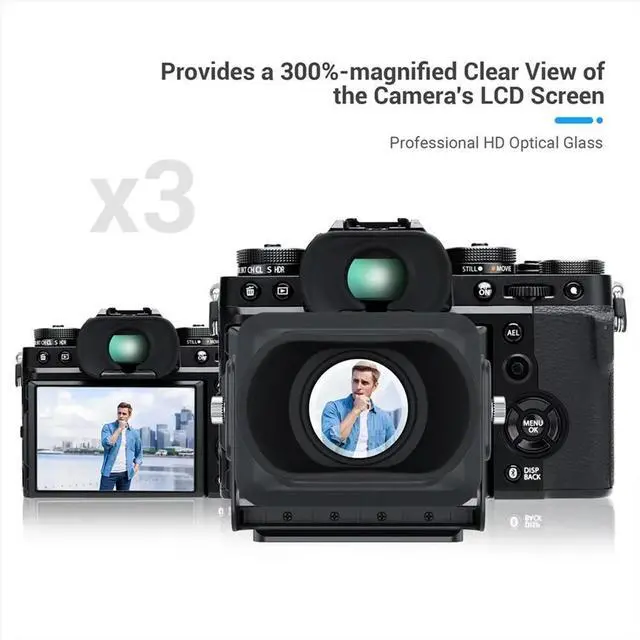 Alt view image 6 of 6 - 3X LCD Viewfinder Camera Extender Eyecup Eyepiece Collapsible Fit 3.0inch for Z30 ZV-1 ZV-1F RX100 G7X