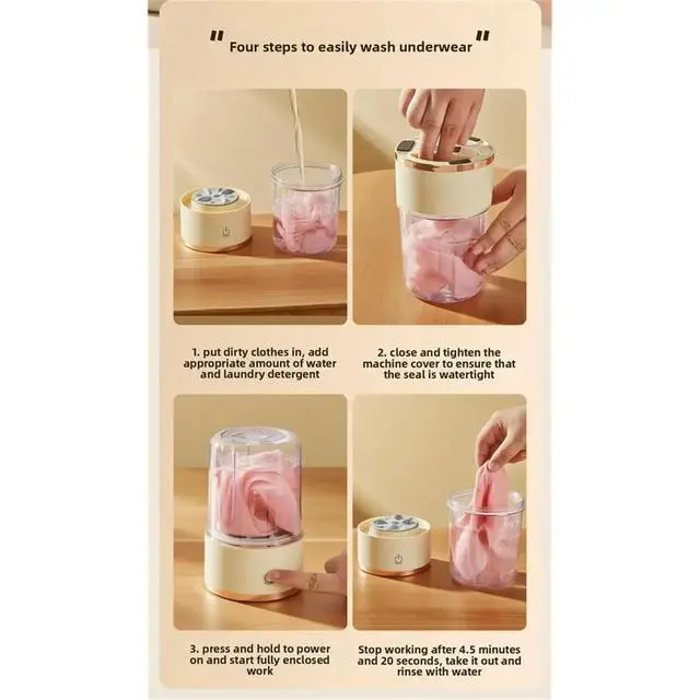 Alt view image 6 of 6 - Laundry Cup Free Installation Mini Underwear Washing Machine Small Socks Underwear Machine