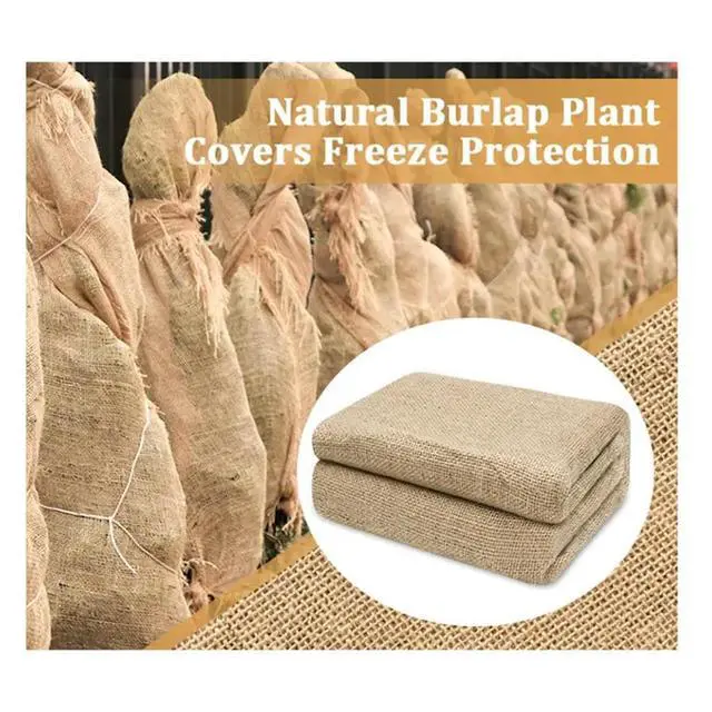 Alt view image 5 of 6 - Natural Burlap Plant Covers Freeze Protection - Winter Frost Blankets Cloth Fabric Roll for Outdoor Bushes Trees Potted